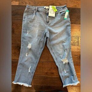 1822 Denim Midrise Girlfriend Croppes Jeans- size 16W